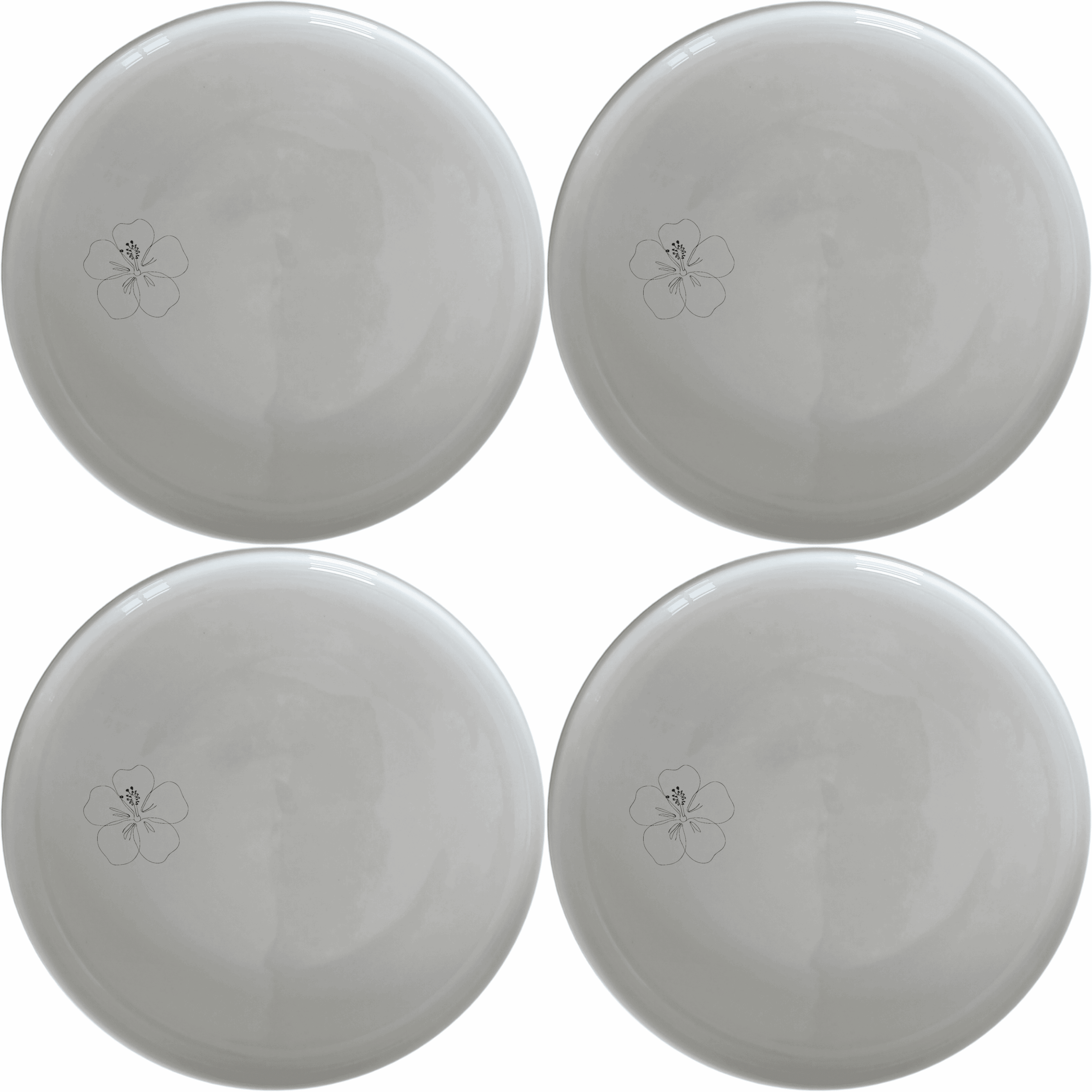 The Delicate Hibiscus Flower Side Plate Set of 4 features a subtle, elegant design perfect for any dining occasion. Crafted from premium ceramic, these plates are both microwave and dishwasher safe, ensuring convenience and durability.