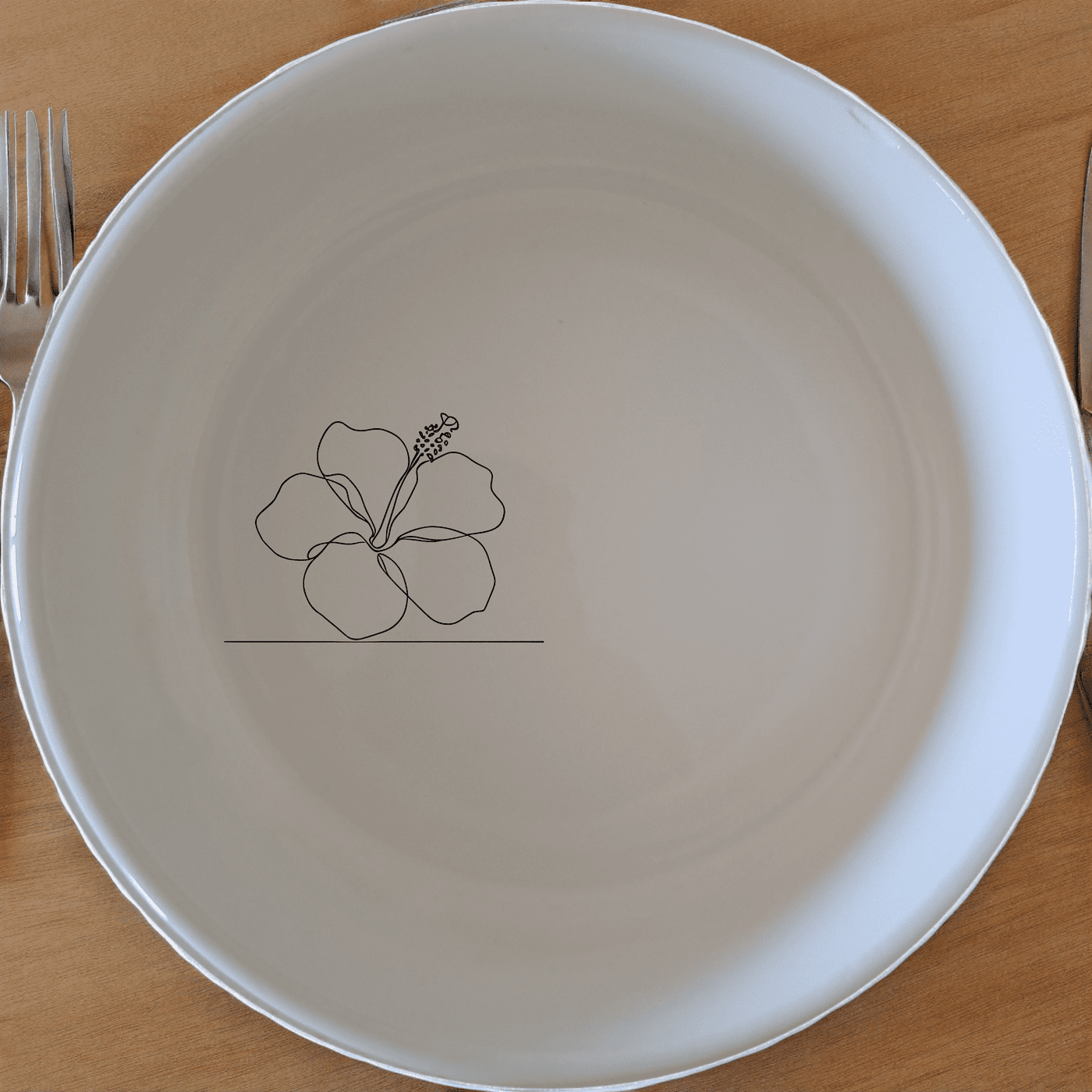 The Delicate Hibiscus Flower Bowl Set of 4 adds a touch of elegance to your dining table with its subtle floral design.