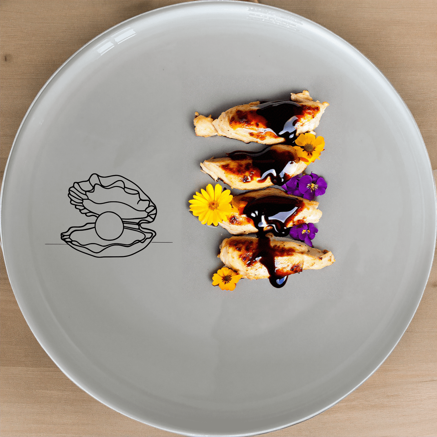 The Delicate Pearl Oyster Side Plate Set of 4 features a subtle oyster design, perfect for adding a touch of elegance to your dining table.