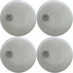 The Delicate Sea Urchins Dinner Plate Set of 4 features intricate sea urchin designs on white ceramic plates, perfect for adding a touch of oceanic elegance to your dining experience.