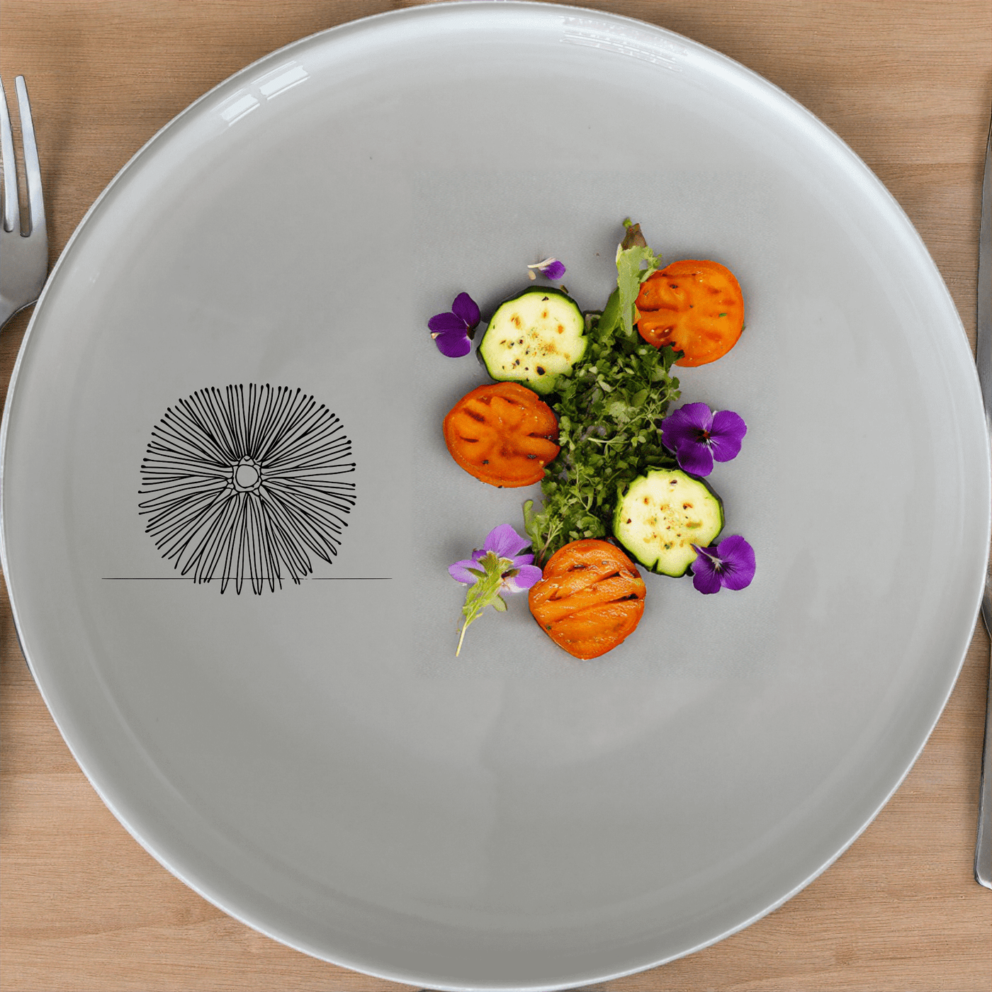 The Delicate Sea Urchins Dinner Plate Set of 4 features intricate sea urchin designs on white ceramic plates, perfect for adding a touch of oceanic elegance to your dining experience.