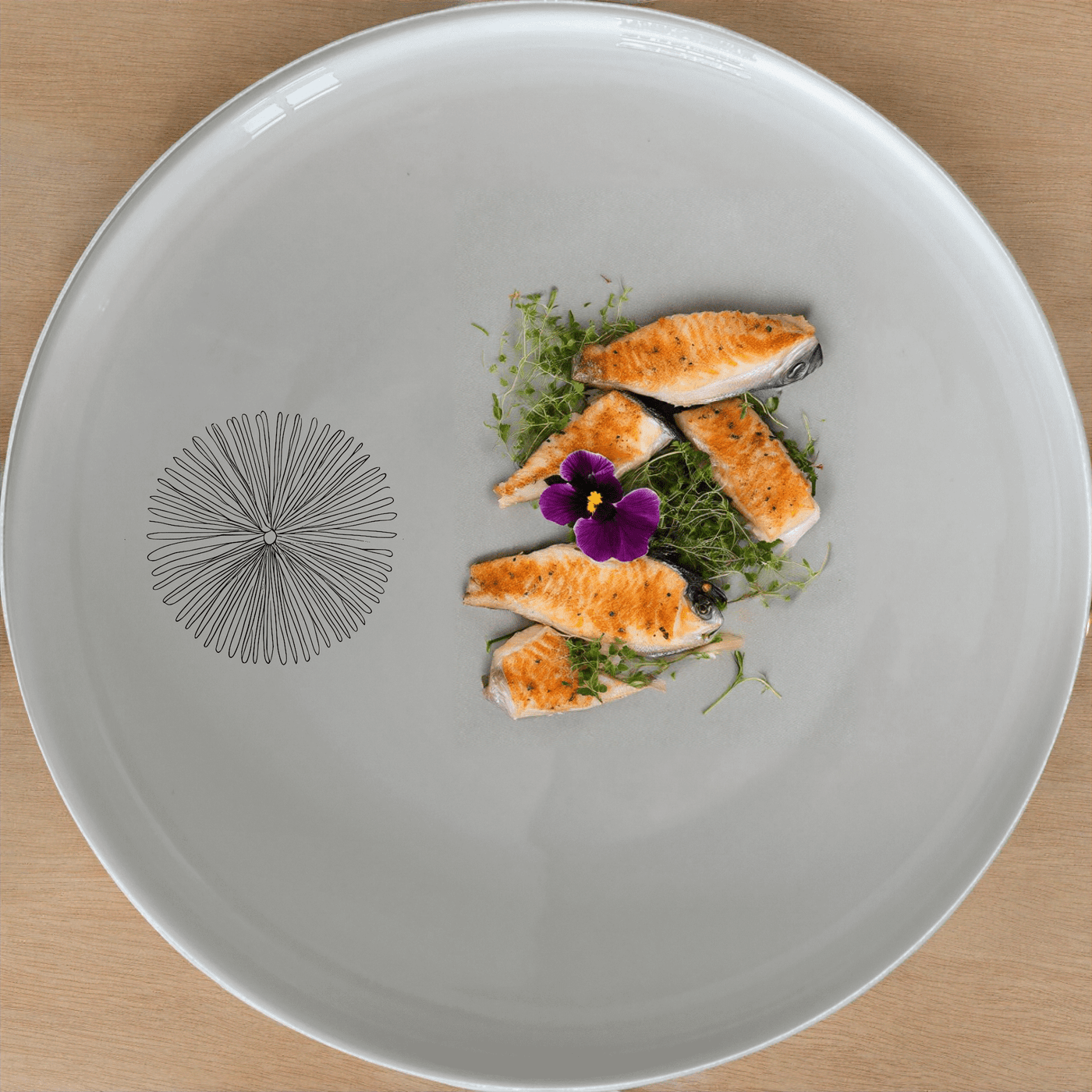 The Delicate Sea Urchins Dinner Plate Set of 4 adds a touch of elegance to any dining table with its intricate sea urchin design.
