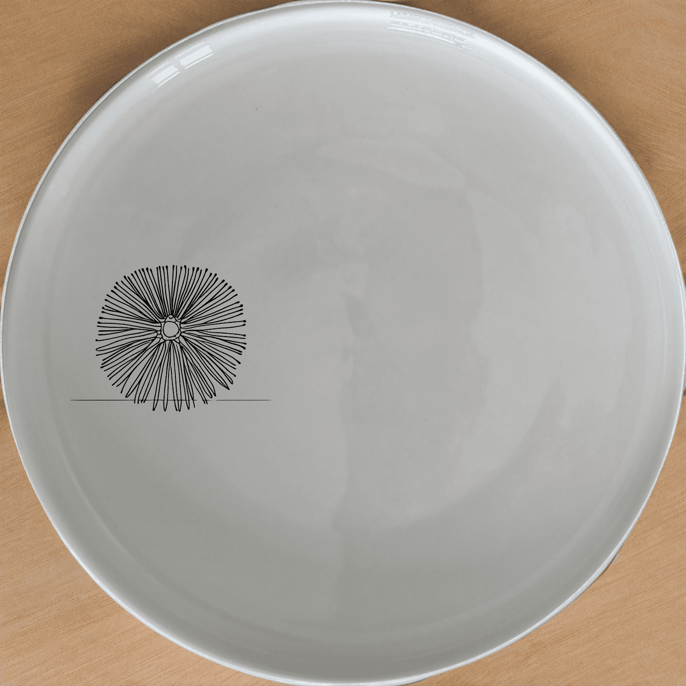 The Delicate Sea Urchins Side Plate Set of 4 features intricate laser-etched designs for a touch of elegance and sophistication in your dining experience.