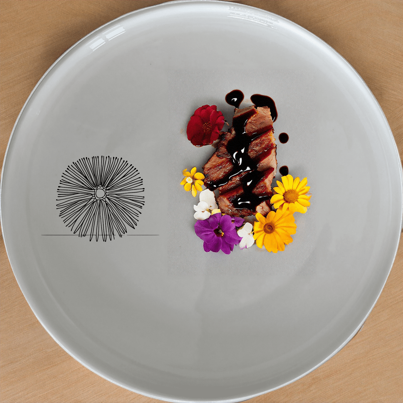 The Delicate Sea Urchins Side Plate Set of 4 features intricate laser-etched designs for a touch of elegance and sophistication in your dining experience.