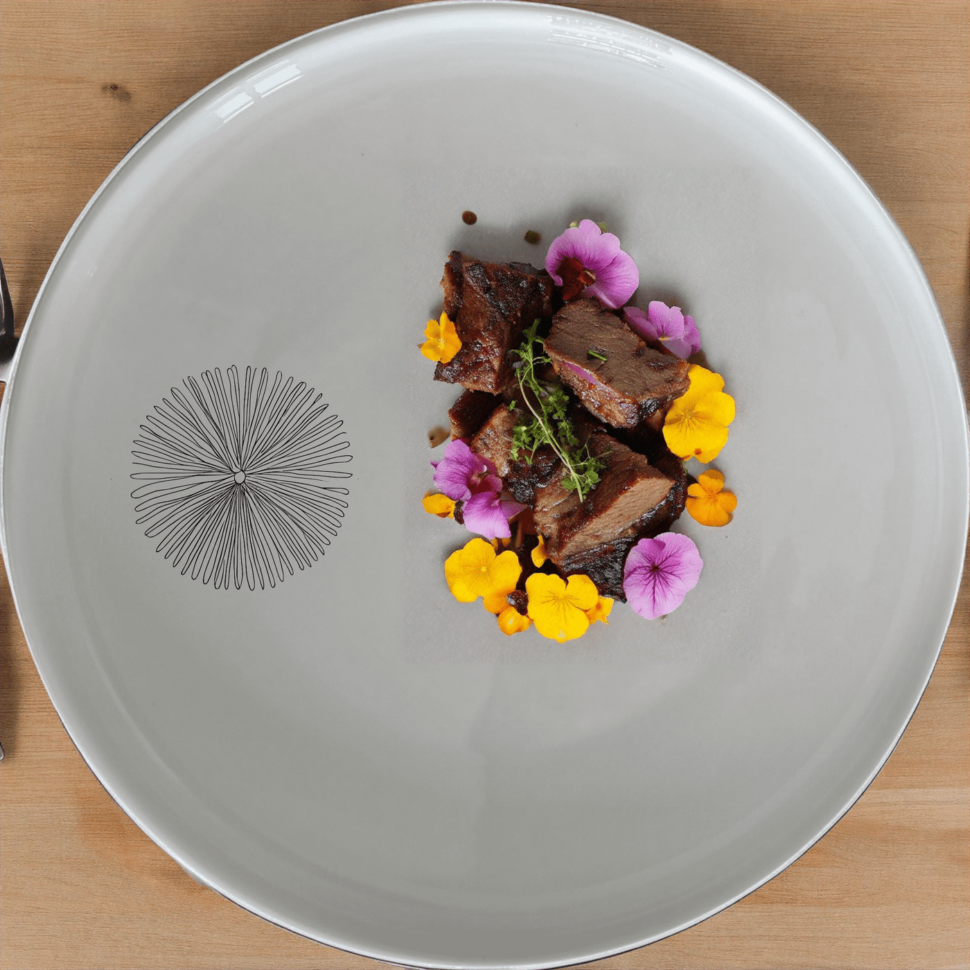 The Delicate Sea Urchins Side Plate Set of 4 features intricate laser-etched designs for a touch of elegance and sophistication in your dining experience.