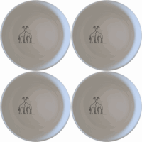 The Elongated Intertwined Giraffes Bowl Set of 4 features a unique design perfect for modern dining and everyday use.