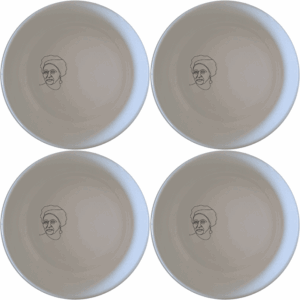 The Face Of Old African Woman Bowl Set of 4 features a striking silhouette design, perfect for adding a touch of cultural elegance to your dining experience.