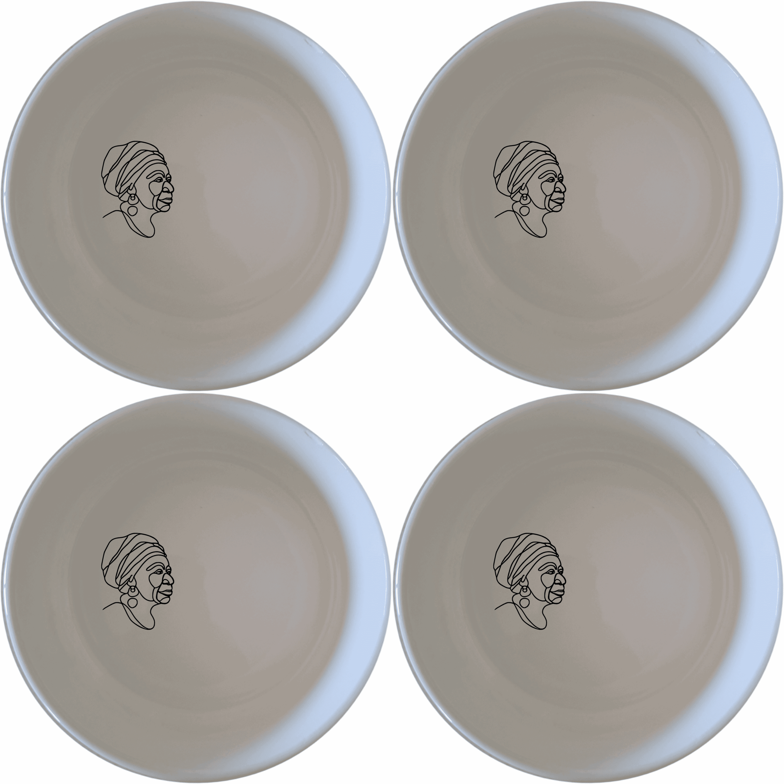 The Face Old African Woman Bowl Set of 4 adds a touch of cultural elegance to your dining experience.