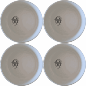 The Face Of Old African Woman Bowl Set of 4 is a beautifully crafted set of four ceramic bowls, each featuring an elegant laser-etched portrait of an African woman. Perfect for everyday use or special occasions.