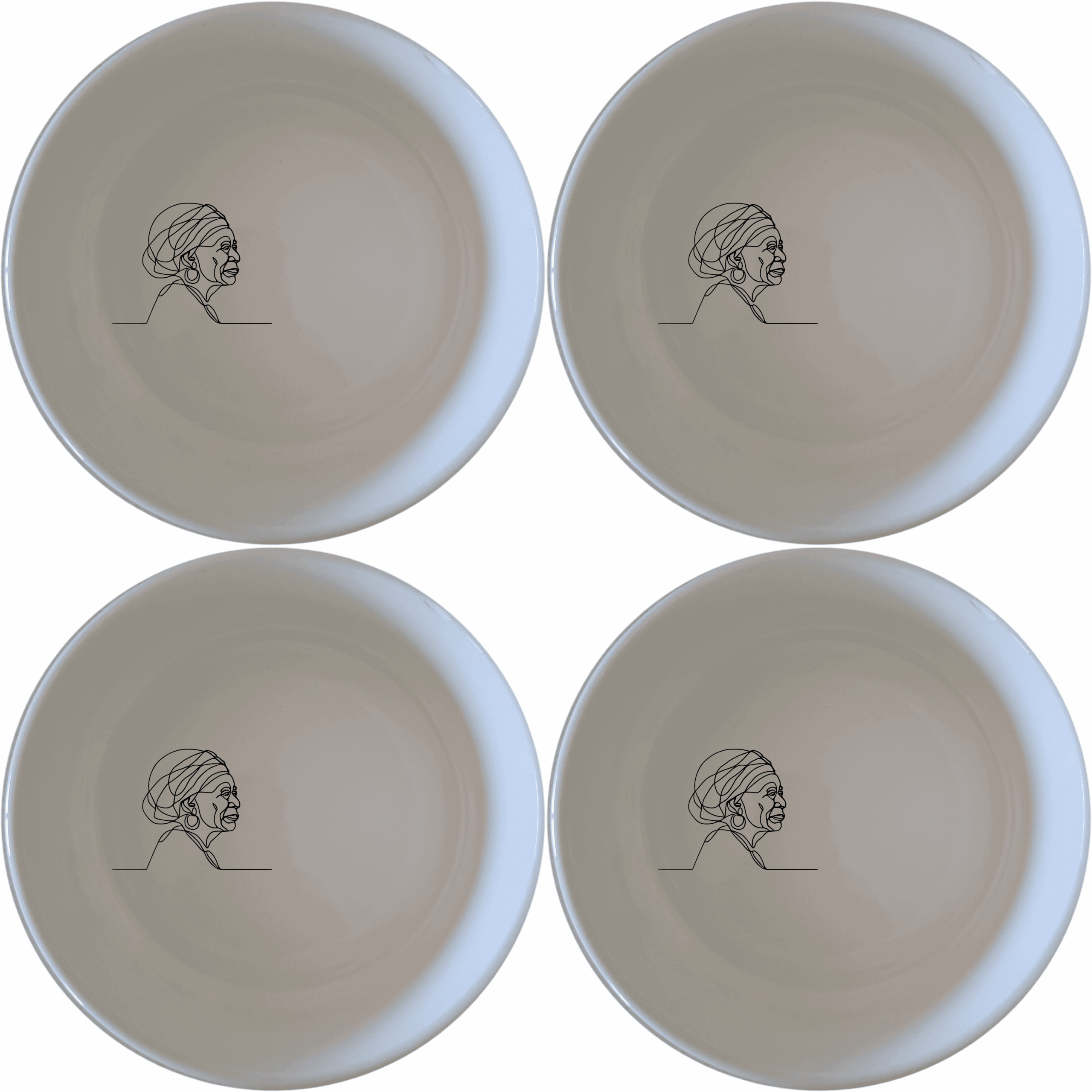 Face Old African Woman Bowl Set of 4 adds a unique touch to your dining experience with its elegant design.