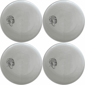 The Face Of Old African Woman Side Plate Set of 4 features a striking and culturally rich design, perfect for adding an artistic touch to your dining experience.