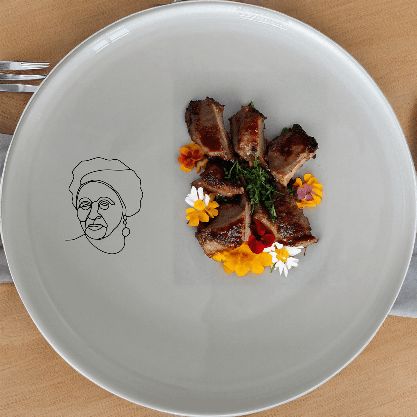 The Face Old African Woman Dinner Plate Set of 4 adds a unique and cultural touch to your dining experience with its elegant design.