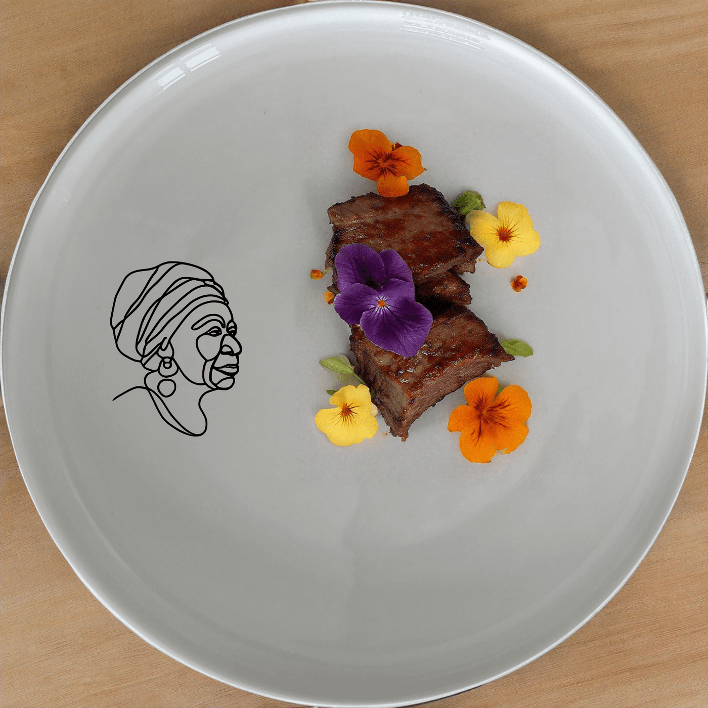 The Face Old African Woman Dinner Plate Set of 4 features a striking silhouette design, perfect for adding an artistic touch to your dining table.