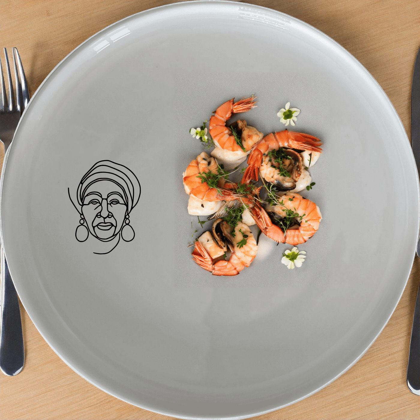 The Face Of Old African Woman Dinner Plate Set of 4 features a striking portrait design, perfect for adding cultural flair to your dining table.