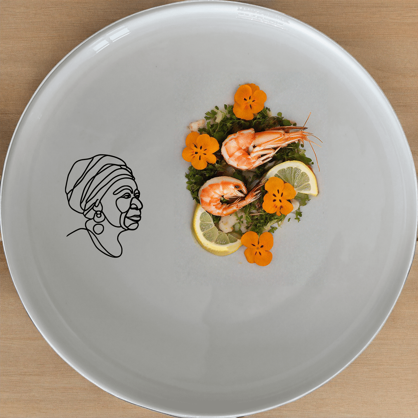 The Face Of Old African Woman Side Plate Set of 4 features a striking and culturally rich design, perfect for adding an artistic touch to your dining experience.