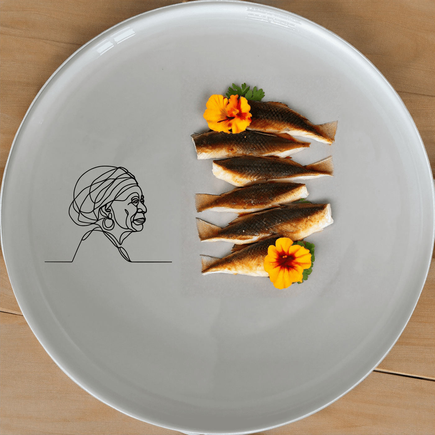 The Face Old African Woman Side Plate Set of 4 features a striking silhouette design, perfect for adding a touch of cultural elegance to your dining table.