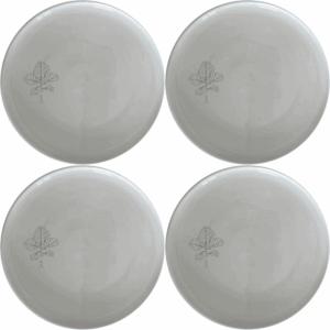 The Fiddle Leaf Dinner Plate Set of 4 features a minimalist design perfect for modern dining. Crafted from durable ceramic, these plates are microwave and dishwasher safe, making them ideal for everyday use.