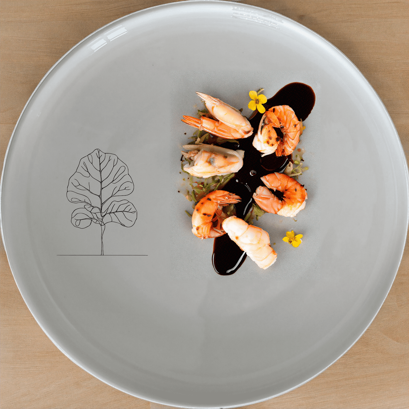 The Fiddle Leaf Side Plate Set of 4 features a minimalist design with an elegant silhouette, perfect for modern dining and everyday use.