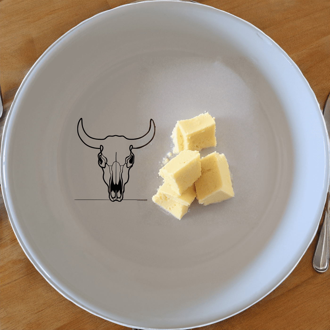 The Front Facing Cow Skull Bowl Set of 4 adds a bold, artistic touch to your dining experience with its sleek, modern design.