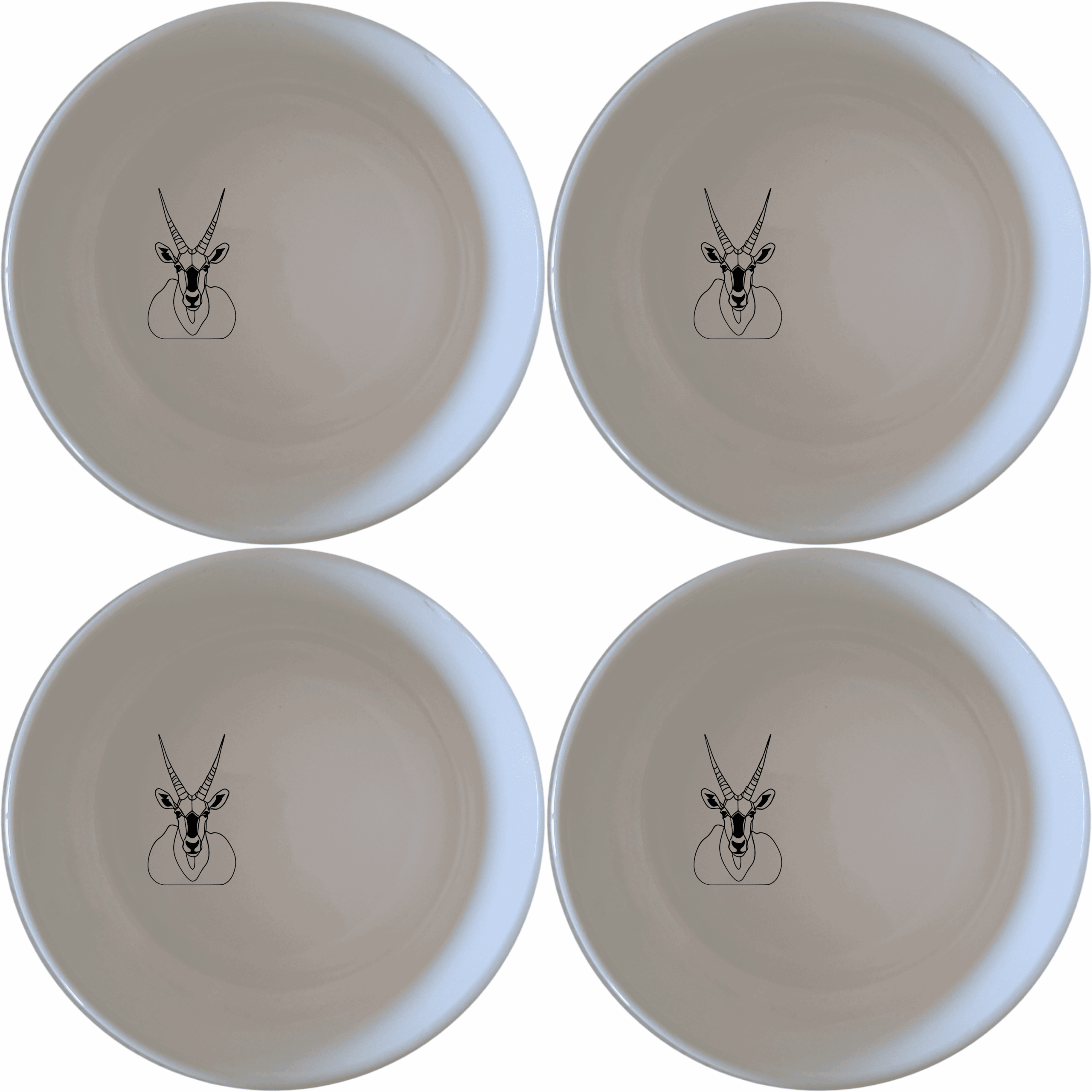 The Gemsbok Bust Bowl Set of 4 features a striking silhouette design, perfect for modern and minimalist home decor.