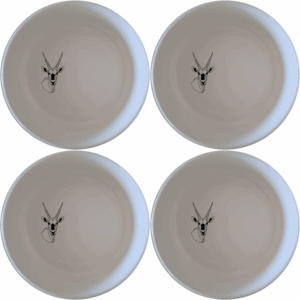 The Gemsbok Bust Bowl Set of 4 features elegant wildlife designs perfect for any dining table.