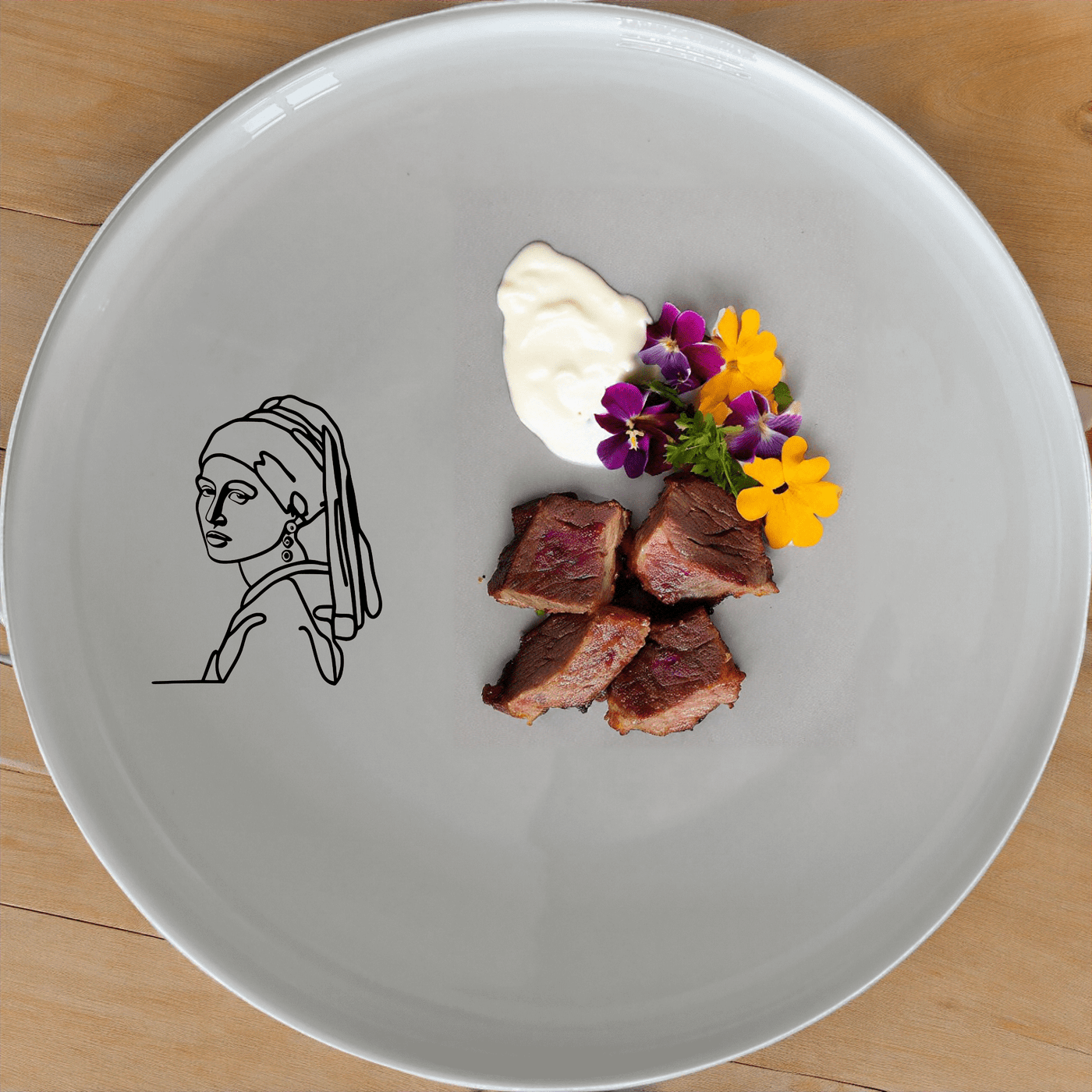 The Girl Pearl Earring Dinner Plate Set of 4 features a timeless design perfect for any dining table. Crafted from premium ceramic, these plates are both microwave and dishwasher safe, making them ideal for everyday use or special occasions.