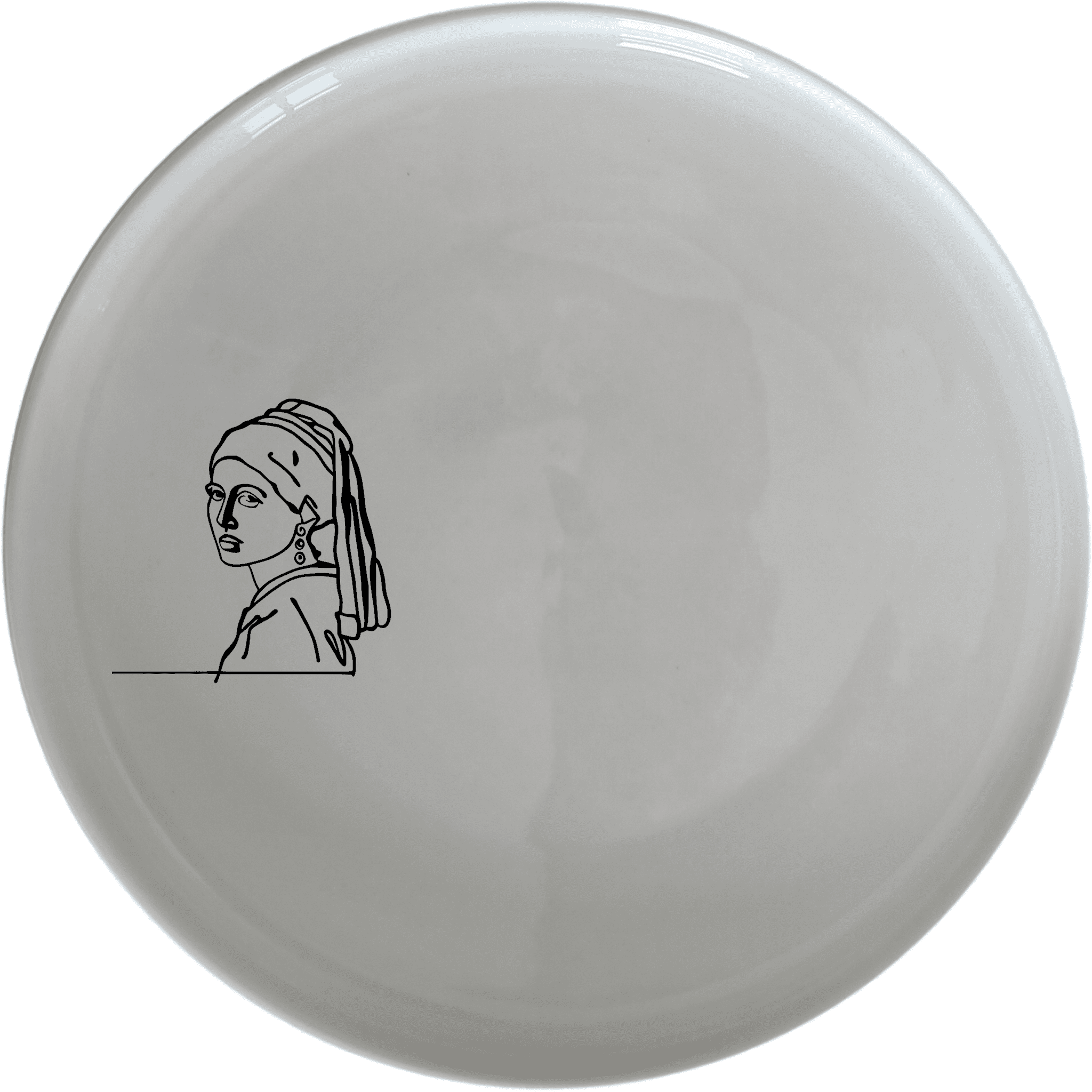 The Girl Pearl Earring Dinner Plate Set of 4 features a minimalist design inspired by classic art, perfect for elevating any dining experience.