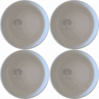 The Grecian Olive Tree Bowl Set of 4 features a minimalist olive tree design, perfect for adding a touch of Mediterranean elegance to your dining table.