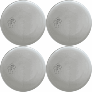 The Hoya Carnosa Side Plate Set of 4 features a delicate laser-etched design, perfect for adding a touch of elegance to any dining table.
