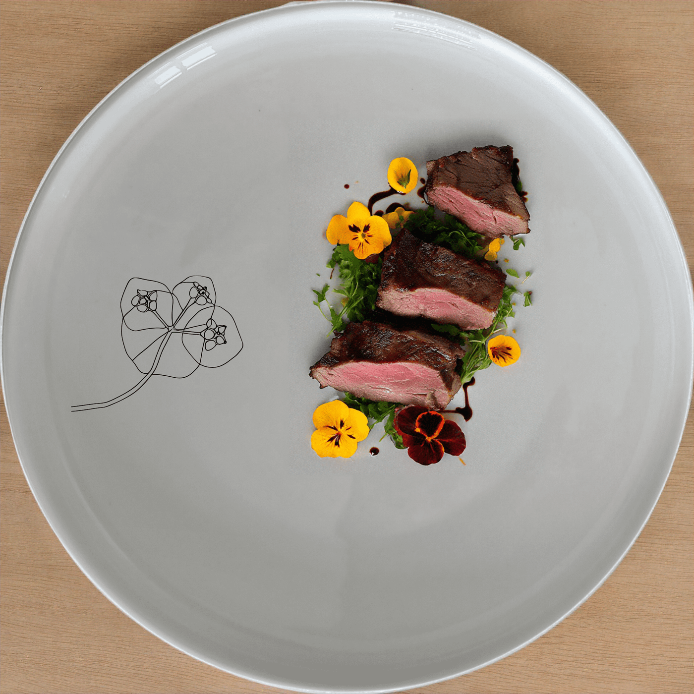 The Hoya Carnosa Dinner Plate Set of 4 features elegant floral designs perfect for any dining occasion.