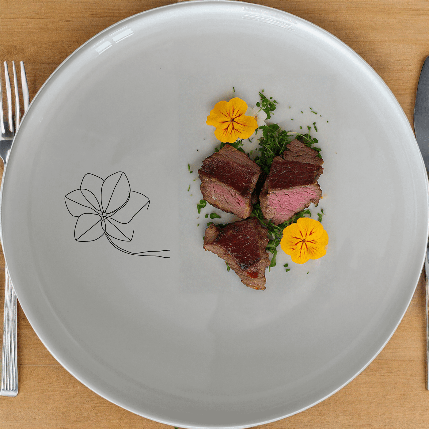 The Hoya Carnosa Side Plate Set of 4 adds a touch of nature to your dining table with its delicate floral design.