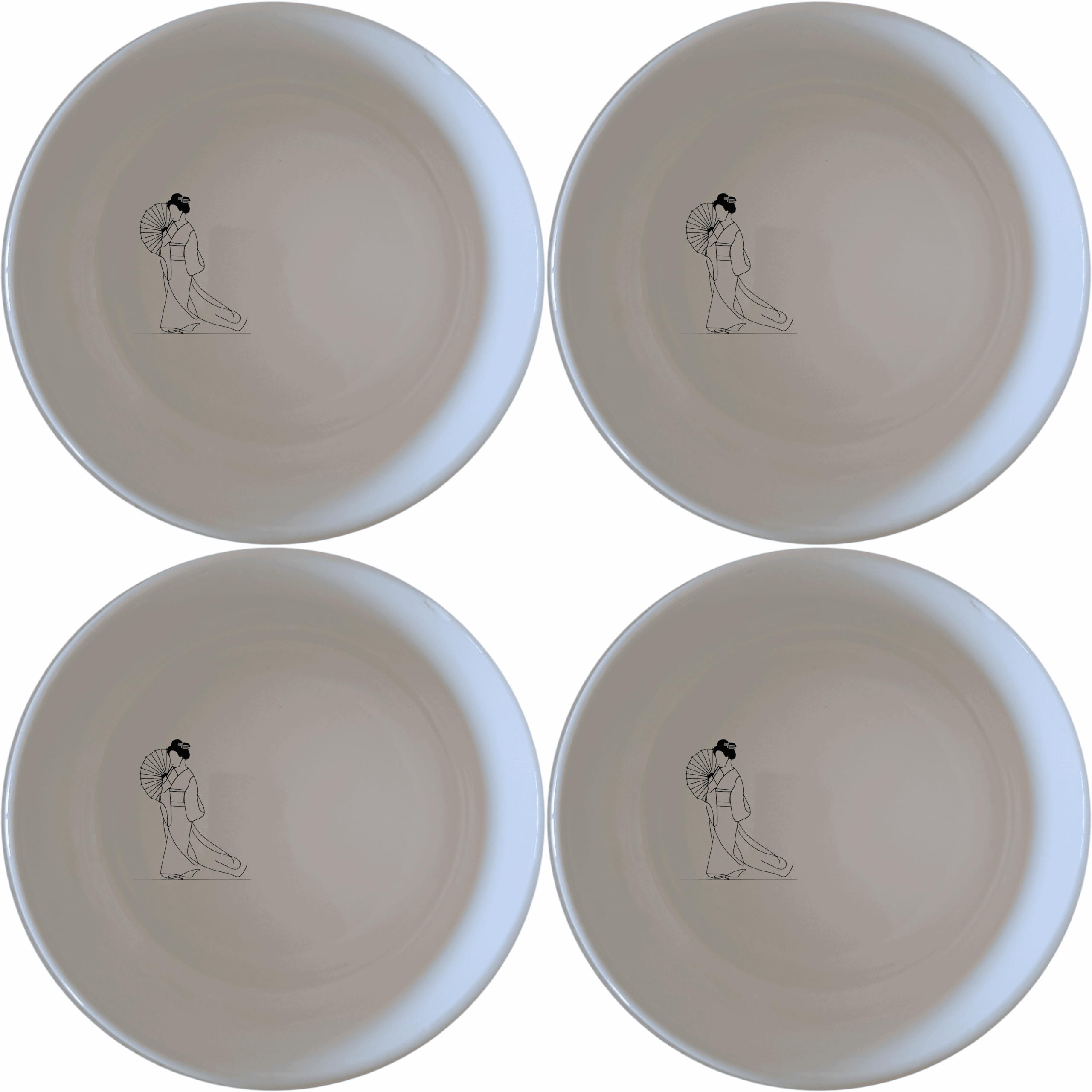 Japanese Cultural Imagery Bowl Set of 4 brings traditional artistry to your table with elegant, minimalist designs.