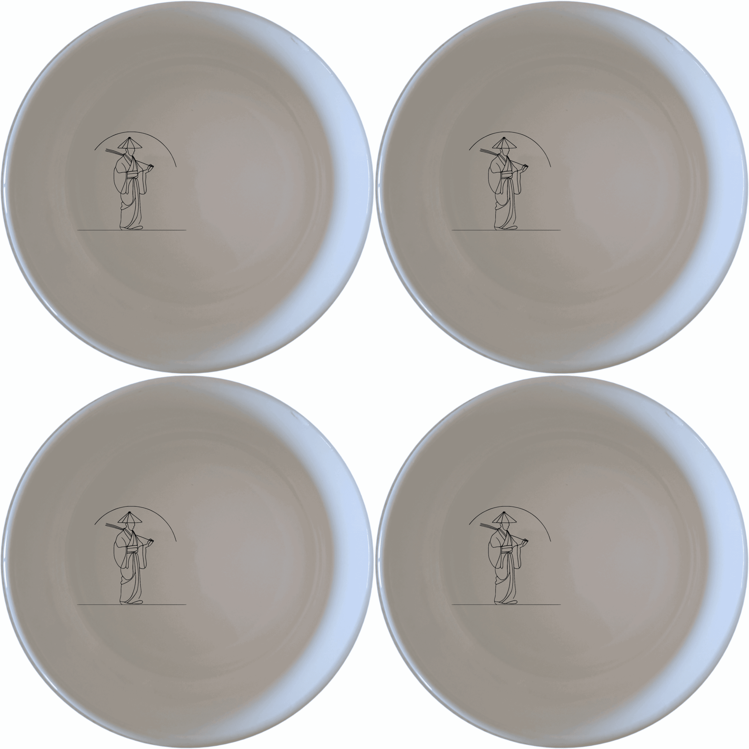 Japanese Cultural Imagery Bowl Set of 4 brings traditional art to your table with elegant, minimalist designs.