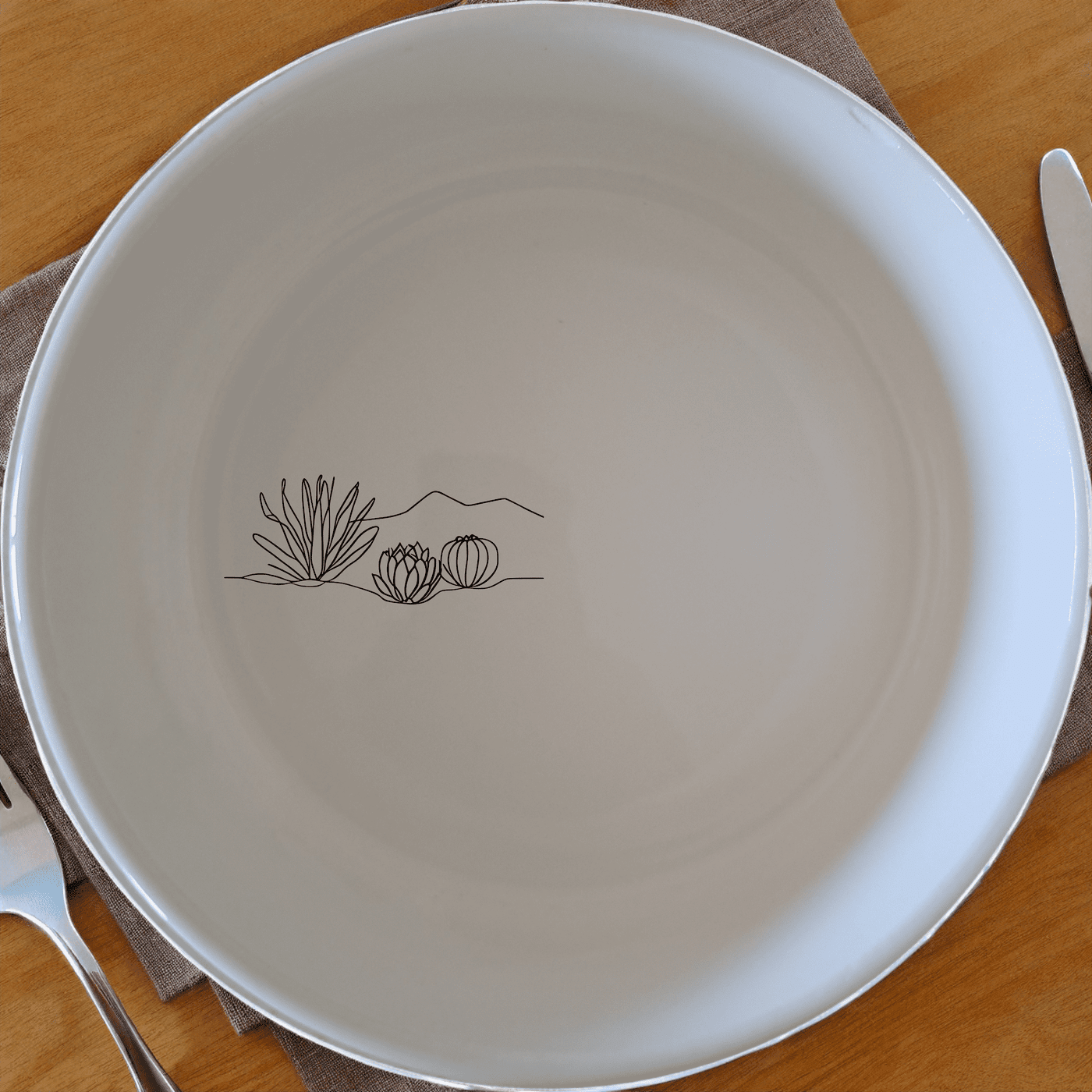 Discover the serene beauty of the Karoo Desert Landscape Succulent Plants Bowl Set of 4, perfect for adding a touch of nature to your dining experience.