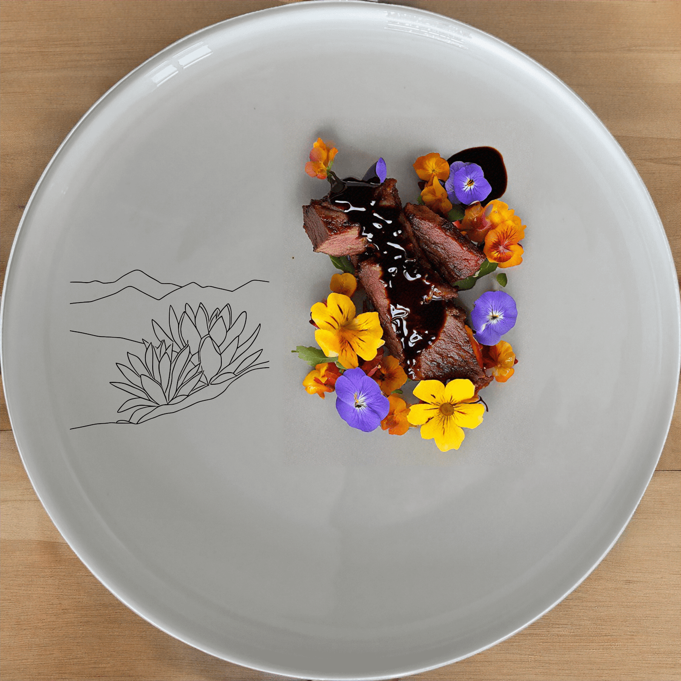 The Karoo Desert Landscape Succulent Plants Dinner Plate Set of 4 brings natural beauty to your table with intricate succulent designs.