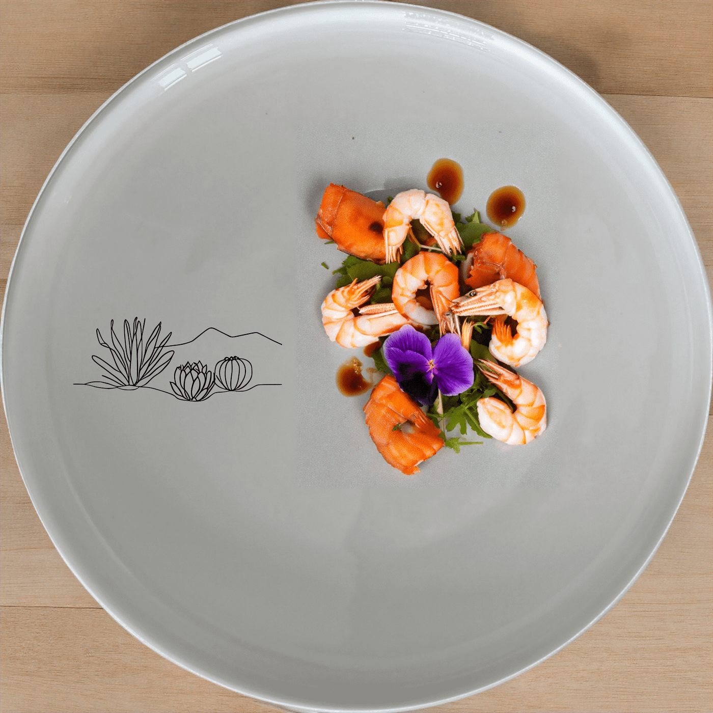 Karoo Desert Landscape Succulent Plants Side Plate Set of 4 brings a touch of nature to your table with its minimalist design.