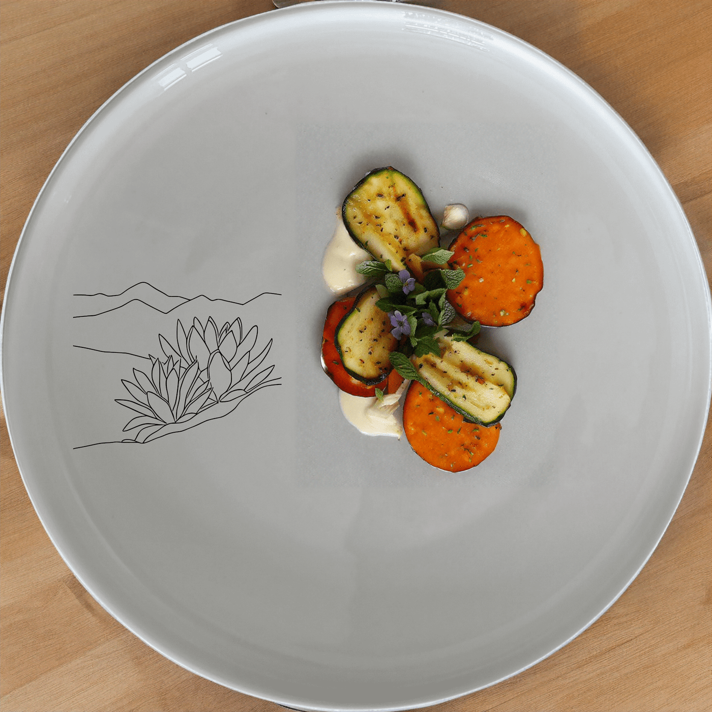 The Karoo Desert Landscape Succulent Plants Side Plate Set of 4 features minimalist designs perfect for modern dining.