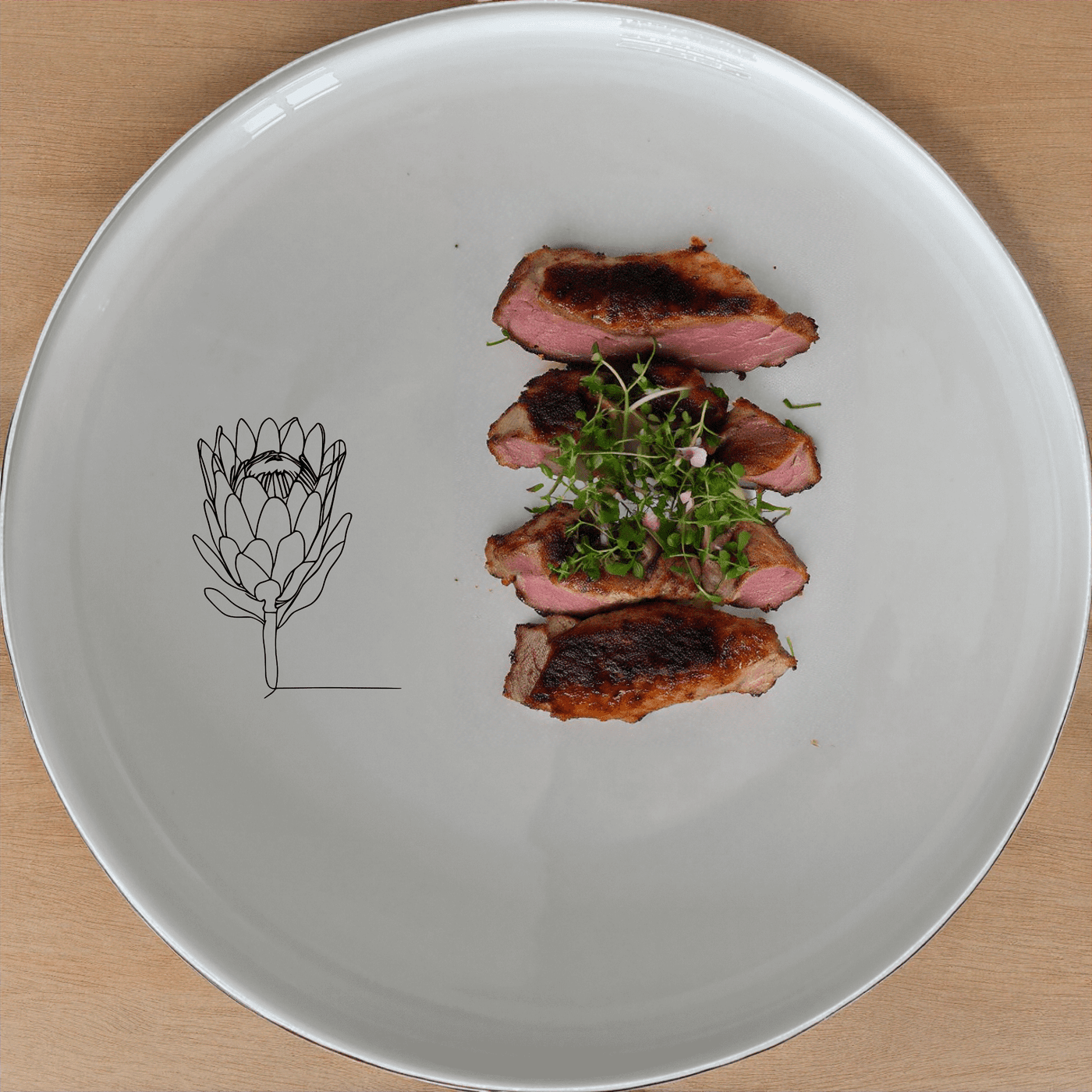 The King Protea Flower Side Plate Set of 4 features elegant botanical designs perfect for any dining table.