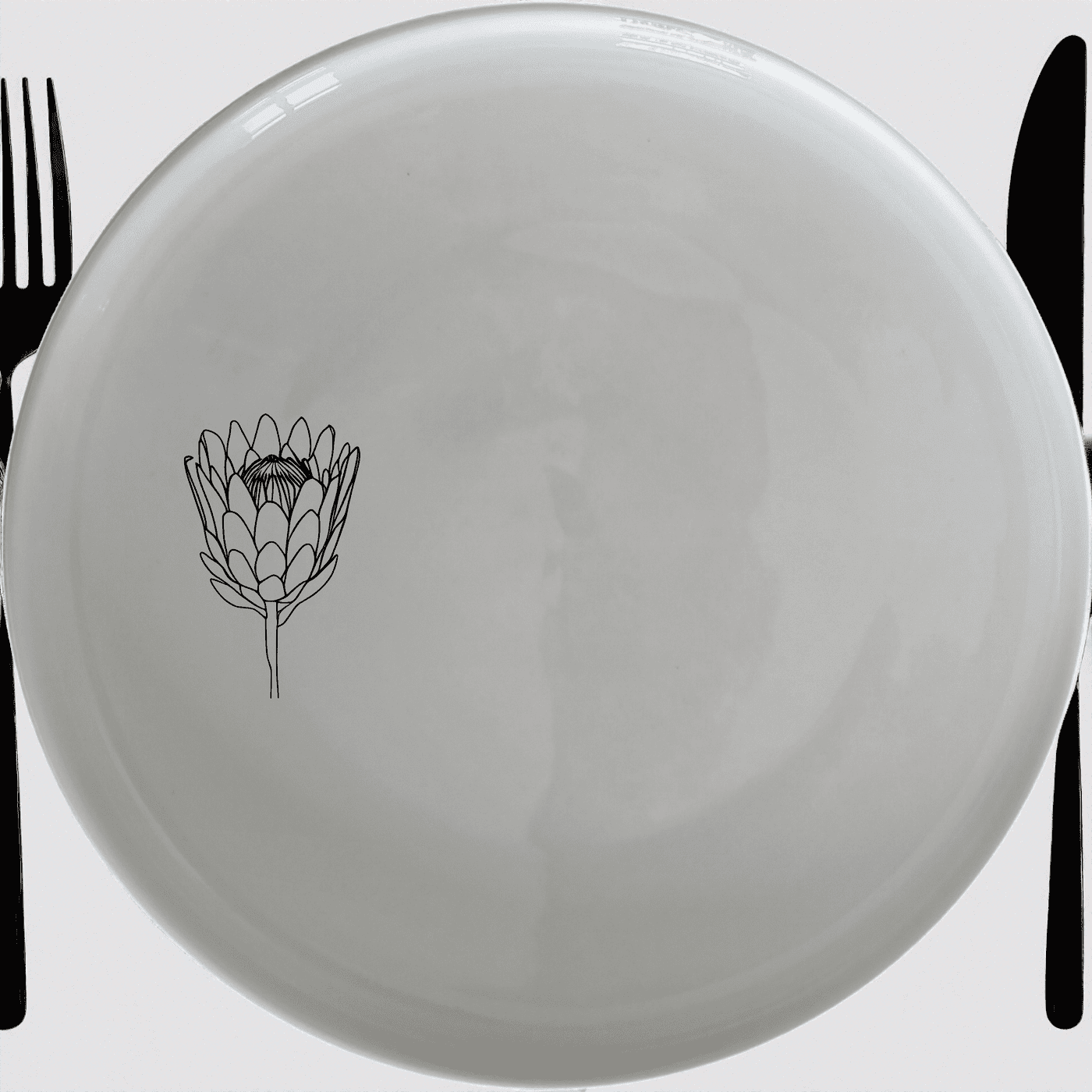 The King Protea Flower Side Plate Set of 4 features elegant botanical designs perfect for any dining table.