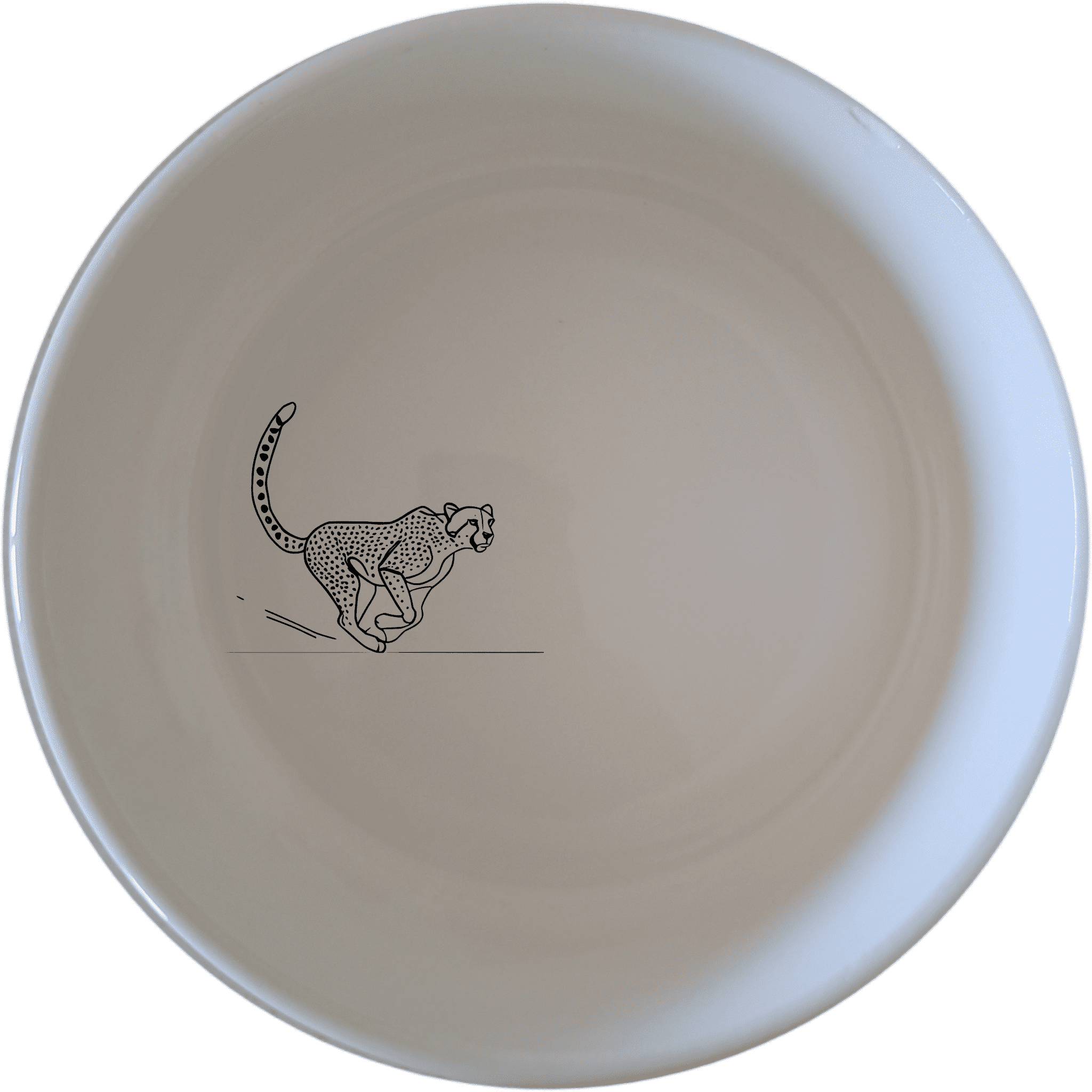 The Kruger Park Running Cheeta Bowl Set of 4 - Range 1 features a sleek cheetah design, perfect for modern dining and adding a touch of wildlife elegance to your table.
