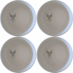 The Kudu Spiral Horns Majestic Bowl Set of 4 features elegant wildlife artistry, perfect for adding a touch of nature to your dining experience.
