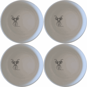 The Majestic Kudu Spiral Horns Bowl Set of 4 features elegant ceramic bowls with intricate kudu horn designs, perfect for any dining occasion.