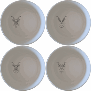 The Kudu Spiral Horns Majestic Bowl Set of 4 adds a touch of wildlife elegance to your dining table with its sleek design and durable ceramic construction.