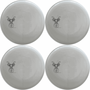 Spiral Horns Majestic Bust Dinner Plate Set of 4 features a striking kudu design, perfect for adding a touch of nature to your dining table.