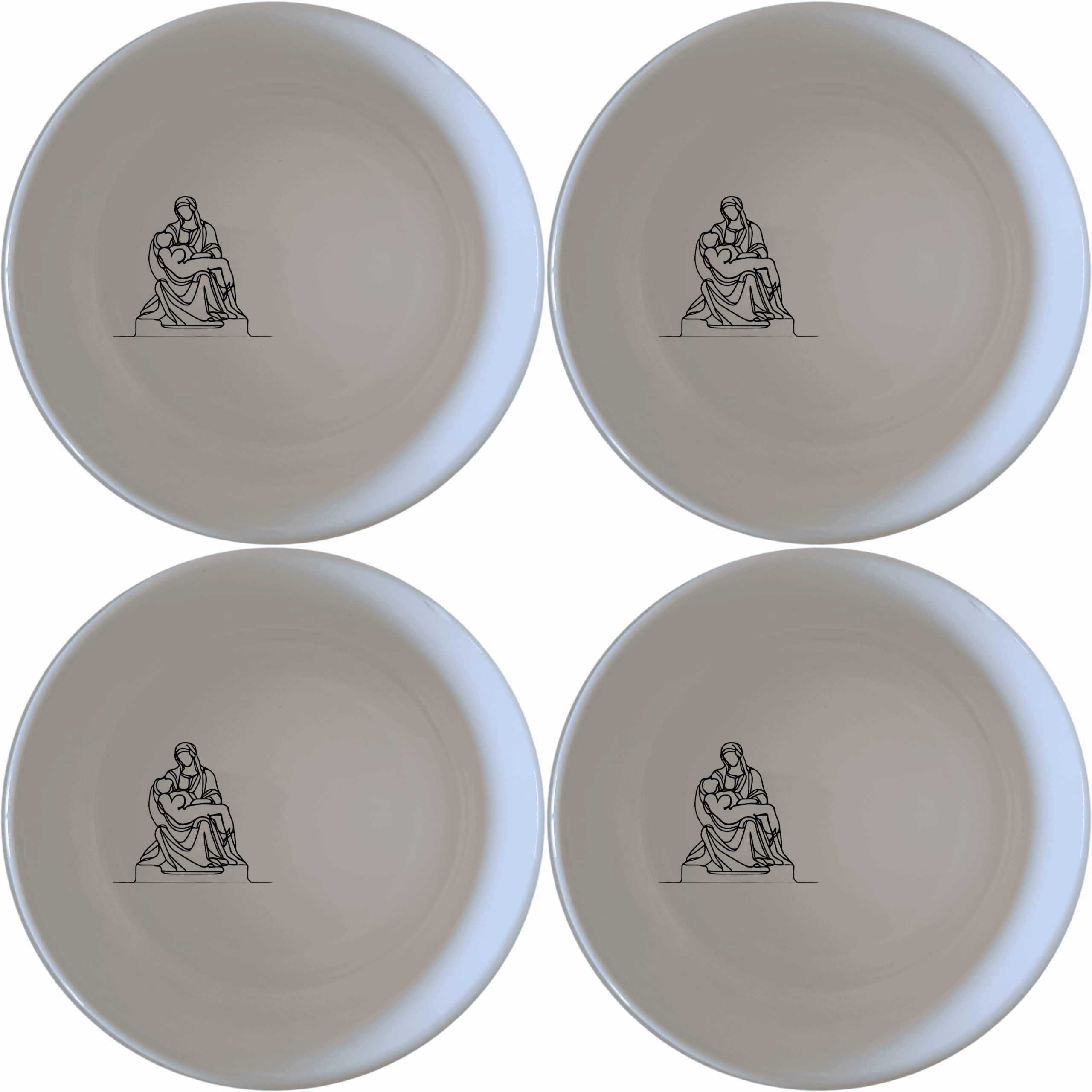 The Pieta Michelangelo Bowl Set of 4 - Range 2 features a timeless design inspired by classical art, perfect for elevating any dining experience.
