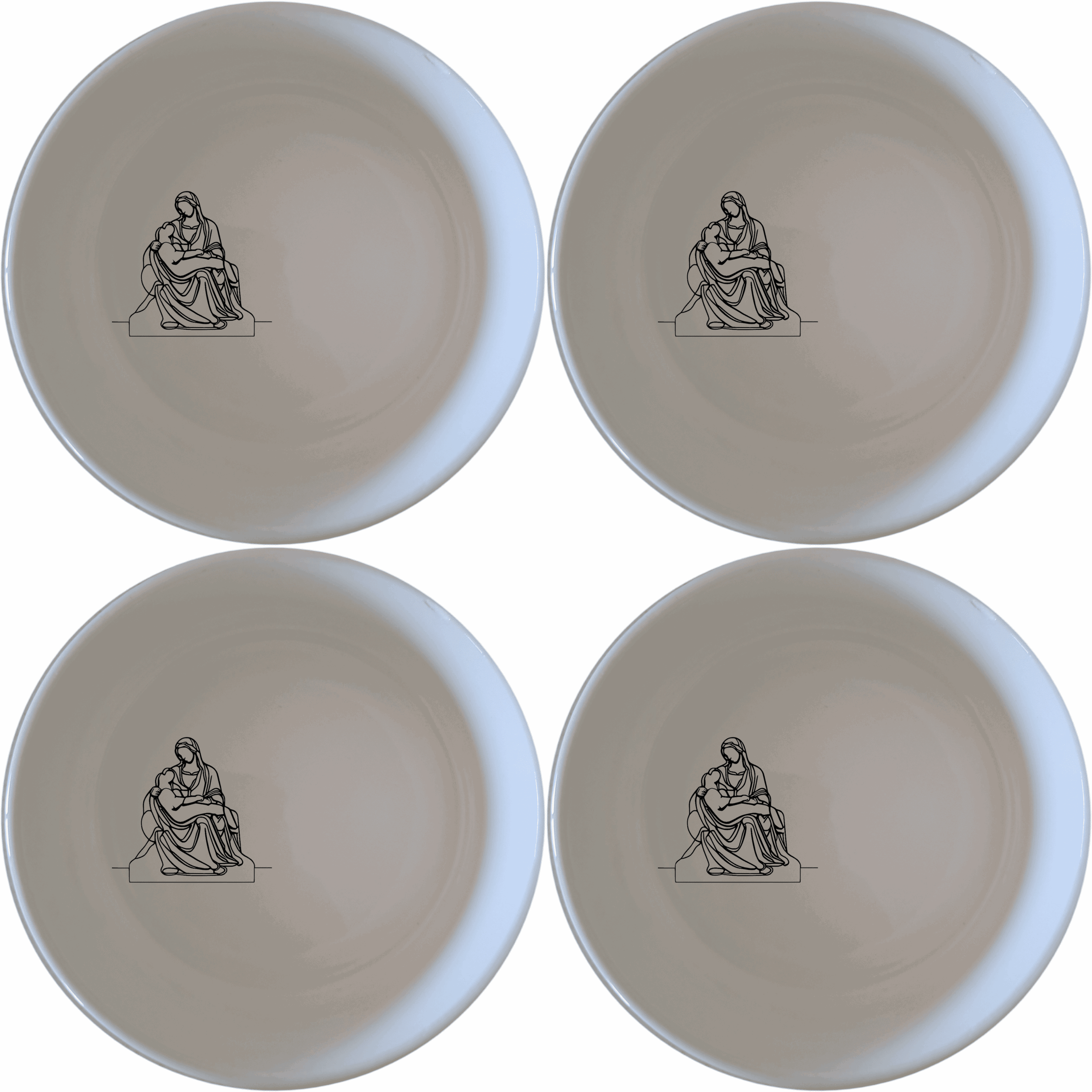 The Pieta Art Bowl Set of 4 - Range 3 features a timeless design inspired by classical art, perfect for elevating any dining experience.