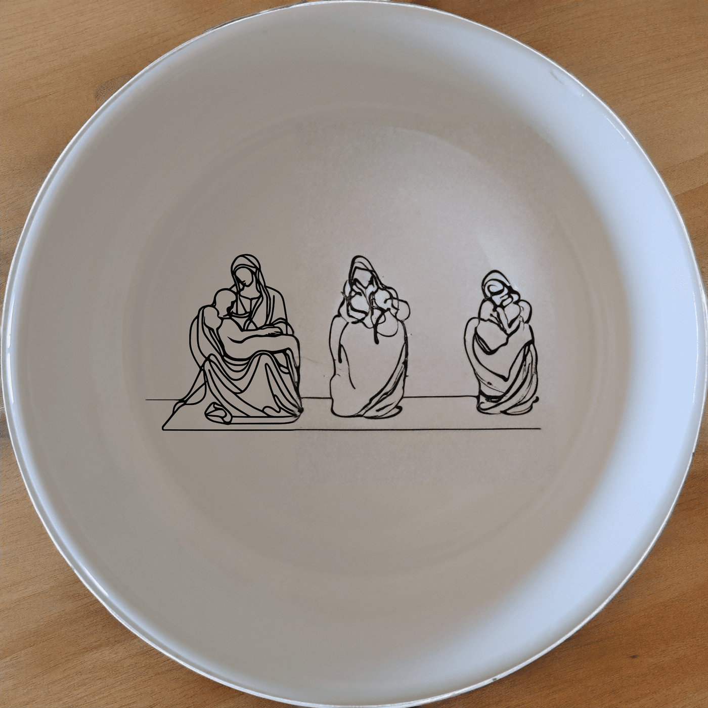 The Pieta Art Bowl Set of 4 - Range 1 features a timeless design inspired by classical art, perfect for elevating any dining experience.