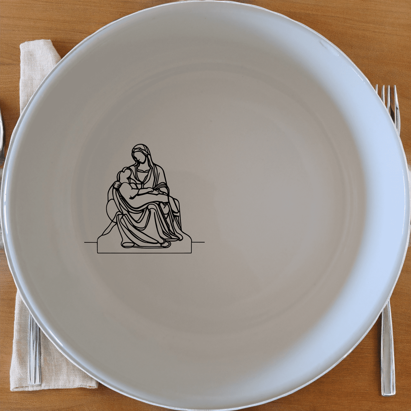 The Pieta Art Bowl Set of 4 - Range 3 features a timeless design inspired by classical art, perfect for elevating any dining experience.