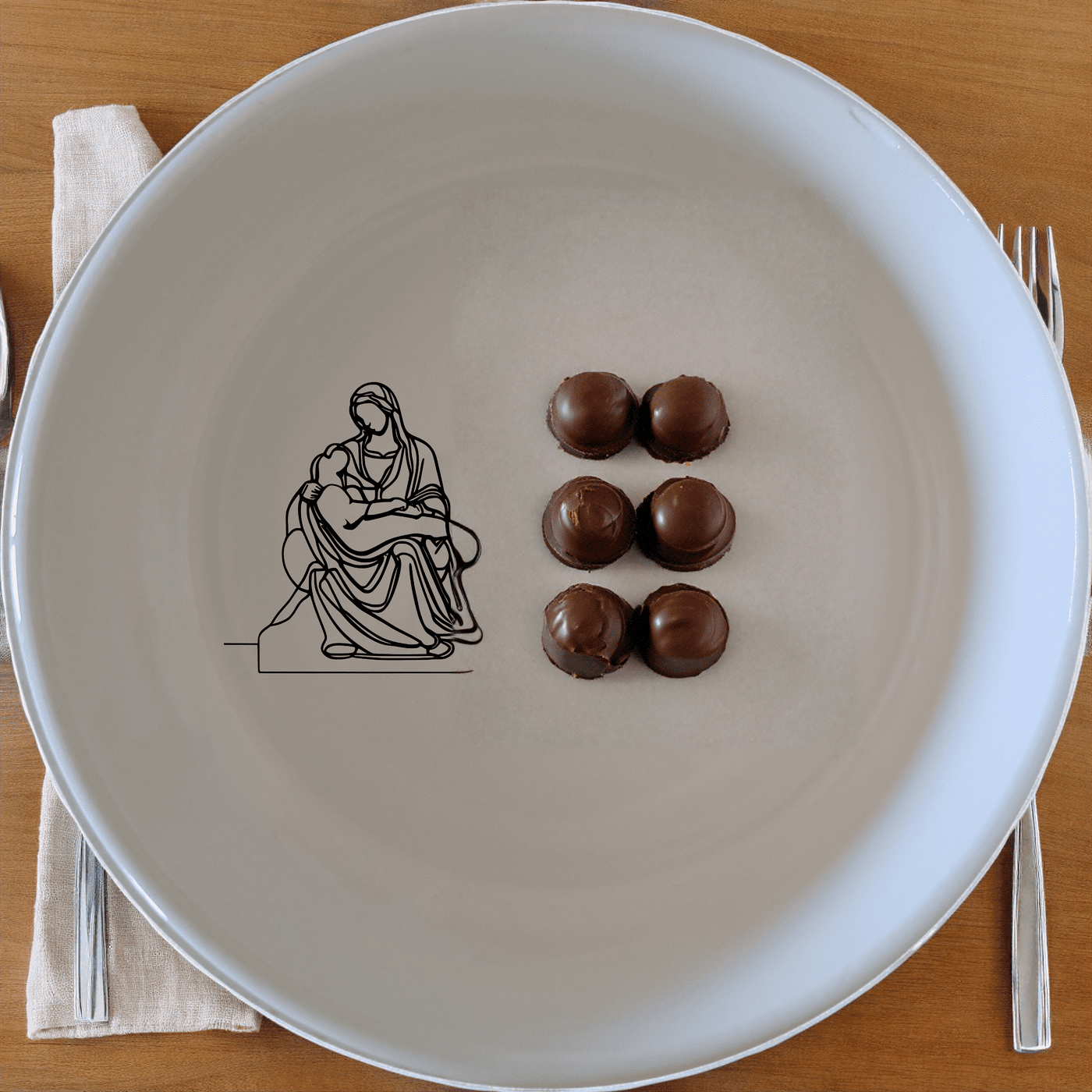 The Pieta Art Bowl Set of 4 - Range 3 features a timeless design inspired by classical art, perfect for elevating any dining experience.