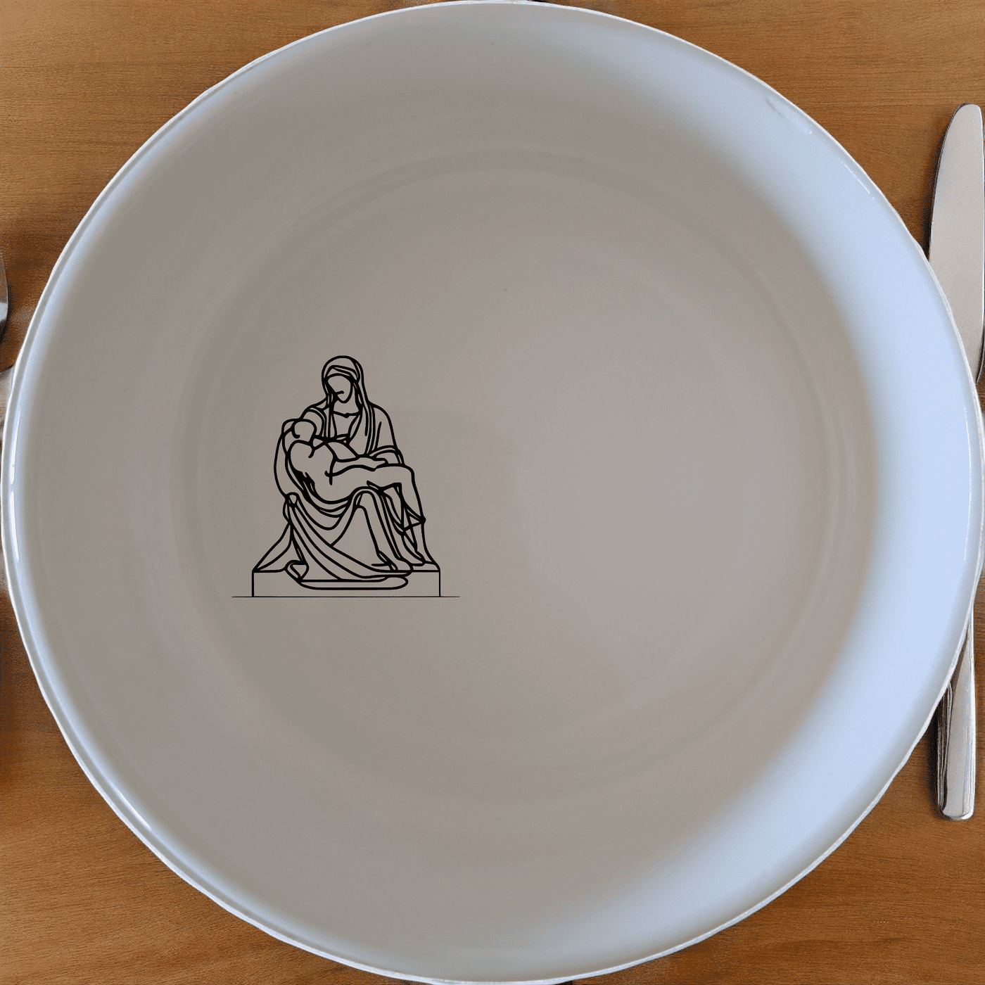 The Pieta Michelangelo Bowl Set of 4 - Range 4 is a stunning collection of ceramic bowls, each featuring an intricate laser-etched design inspired by Michelangelo's masterpiece. Perfect for adding a touch of art to your dining experience.